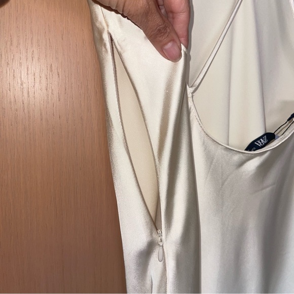 NWT Zara Ivory Satin Maxi Slip Dress Strappy Sexy Cocktail Event Classy Size M - Picture 7 of 15